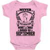 Never Underestimate Dog Rescuer Who Was Born September Baby Onesie