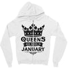 Queens Are Born In January Zipper Hoodie