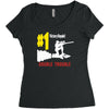 double trouble rocket ride Women's Triblend Scoop T-shirt