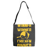 winner winner chicken dinner Adjustable Strap Totes
