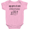 Appreciate Baby Bodysuit