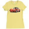 red car Ladies Fitted T-Shirt