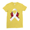 lung cancer white ribbon Ladies Fitted T-Shirt