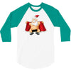 funny flashing naked nude christmas santa claus 3/4 Sleeve Shirt