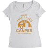 what happens in camper stays in camper vintage style camp funny Women's Triblend Scoop T-shirt