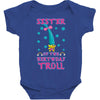 birthday troll sister Baby Bodysuit