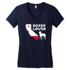 californian boxer lover Women's V-Neck T-Shirt