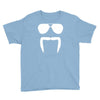 aviator sunglasses horseshoe fu manchu biker mustache Youth Tee