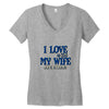 my wife lets me fishing Women's V-Neck T-Shirt