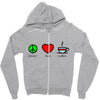 peace love coffee (2) Zipper Hoodie
