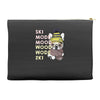 ski mood french bulldog Accessory Pouches