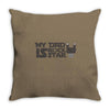 my dad is rock star Throw Pillow