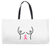 breast with pink ribbon Weekender Totes