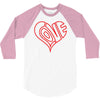 love heart outline valentine's day 3/4 Sleeve Shirt