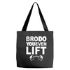 bro do you even lift baseball raglan Tote Bags