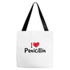 I Love Penicillin Tote Bags