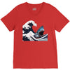 Great White Wave Shark V-Neck Tee