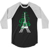 paris script eiffel tower french france 3/4 Sleeve Shirt