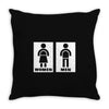 restroom sign sticker vinyl decal Throw Pillow