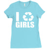 i recycle girls  funny Ladies Fitted T-Shirt