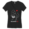pregnant rex white and red color Women's V-Neck T-Shirt
