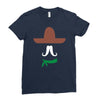 ladies sombrero  funny retro mexico mustache designer Ladies Fitted T-Shirt