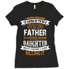 Super Cool Father Of A Freaking Awesome Daughter Ladies Fitted T-Shirt