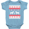 reindeer christmas ugly sweater Baby Bodysuit