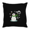 windy snowman Throw Pillow