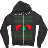 ugly sweater dinosour Zipper Hoodie