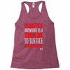 injustice anywhere is a threat Racerback Tank