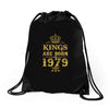kings are born in 1979 Drawstring Bags