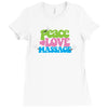 peace, love, massage Ladies Fitted T-Shirt