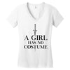 a girl has no costume (black) Women's V-Neck T-Shirt