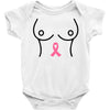 breast with pink ribbon Baby Bodysuit