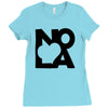 love nola new orleans american jazz blues music t shirt Ladies Fitted T-Shirt