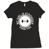 my girl is stronger than you Ladies Fitted T-Shirt