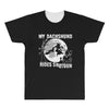 my dachshund rides shotgun All Over Men's T-shirt