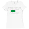 low battery introvert pun humor Ladies Fitted T-Shirt