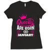 Queens Are Born in January Ladies Fitted T-Shirt