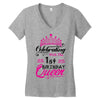 Celebrating With the 1st Birthday Queen Women's V-Neck T-Shirt