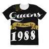 queens are born in 1988 All Over Women's T-shirt