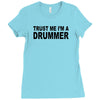 trust me i'm a drummer drum sticks music musician band rock cool geek Ladies Fitted T-Shirt