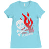 skull &amp; flames Ladies Fitted T-Shirt