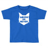 meow or never cat Toddler T-shirt