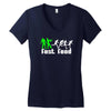 zombie fast food  funny Women's V-Neck T-Shirt