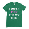 i wear pink for my mom breast cancer Ladies Fitted T-Shirt