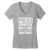 supporter of messy hair and sweatpants lounge funny Women's V-Neck T-Shirt