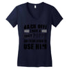 back off i have a crazy poppy and i'm not afraid to user him Women's V-Neck T-Shirt