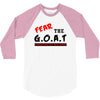 the goat white t shirt greatest of all time basketball baseball footba 3/4 Sleeve Shirt